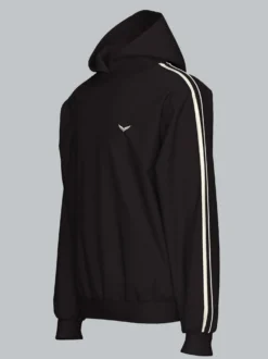 Hoodie mit Kontraststreifen Schwarz