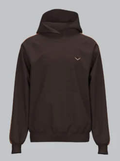 Hoodie mit Kontraststreifen Mocca