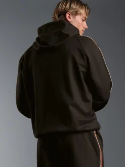 Hoodie mit Kontraststreifen Mocca