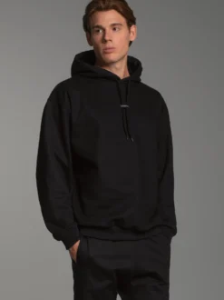 Hoodie mit modischem Logo-Weblabel Schwarz