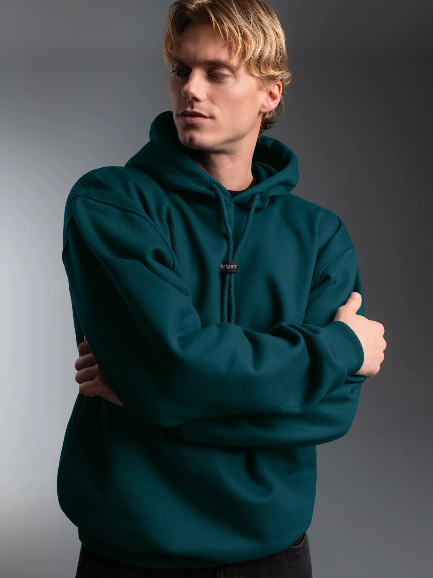 Hoodie mit modischem Logo-Weblabel Saphir