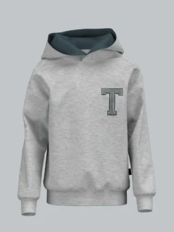 Hoodie mit trigema Moos-Patch Grau-melange