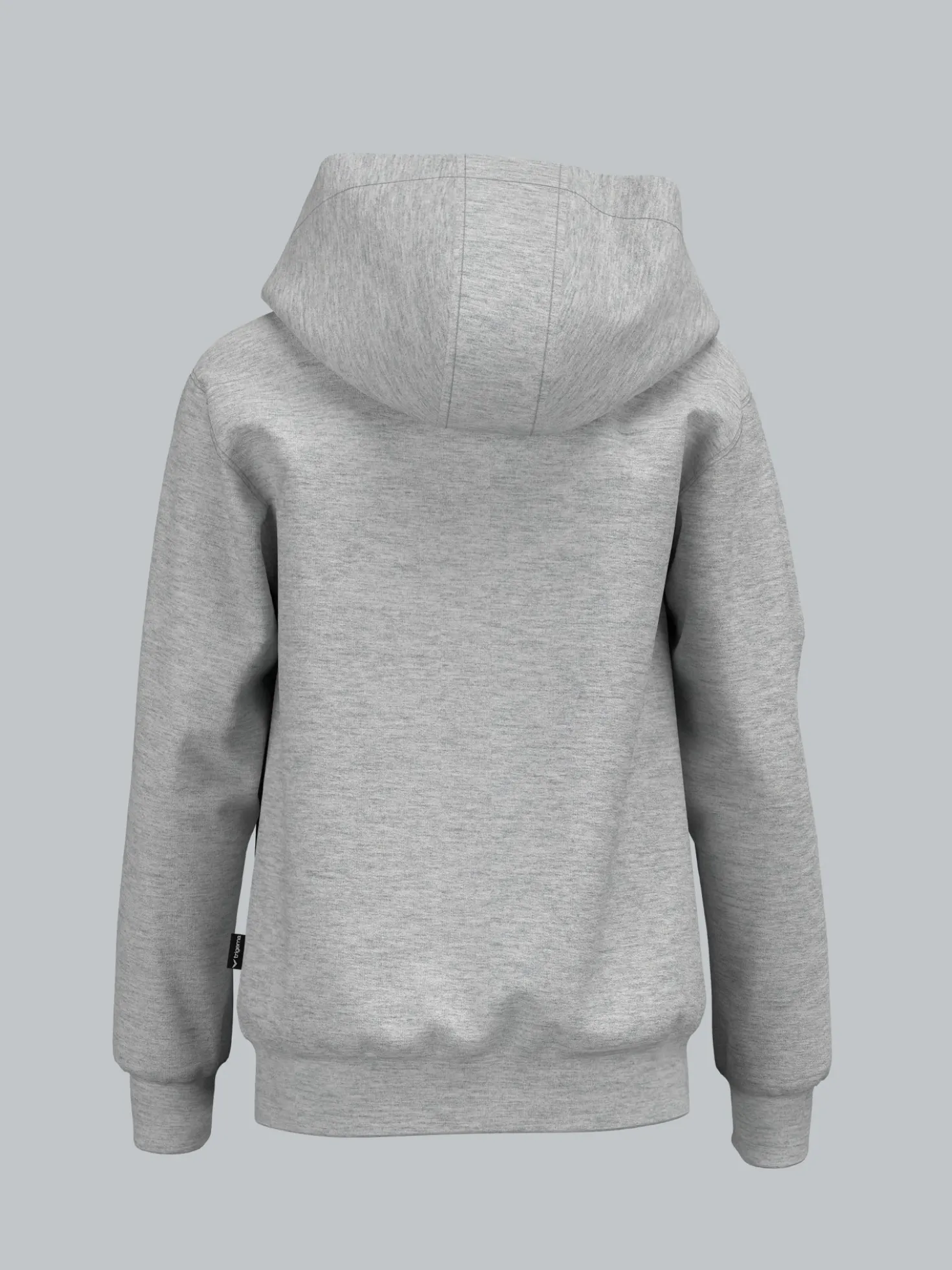 Hoodie mit trigema Moos-Patch Grau-melange