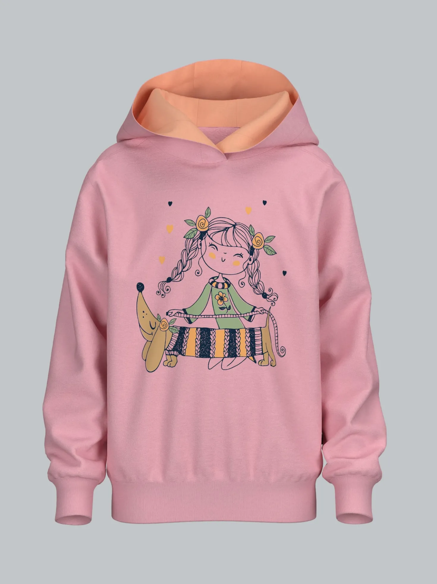 Hoodie mit verspieltem Dackelmotiv Lilie