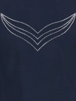 Jacke mit Kristallsteinen Navy