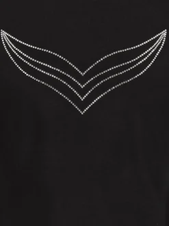Jacke mit Kristallsteinen Schwarz