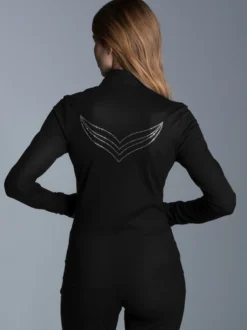 Jacke mit Kristallsteinen Schwarz