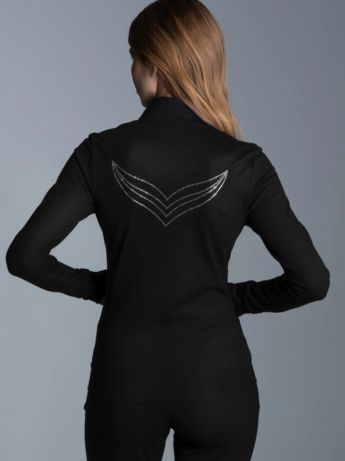 Jacke mit Kristallsteinen Schwarz