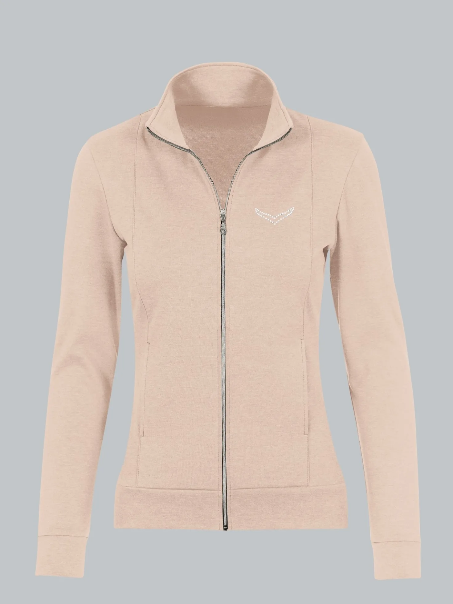Jacke veredelt mit Kristallsteinen Sand-melange