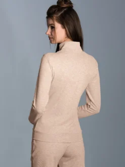 Jacke veredelt mit Kristallsteinen Sand-melange