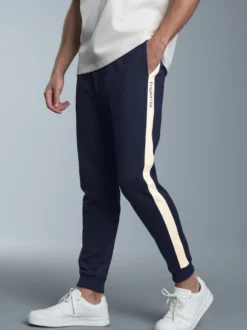 Jogginghose mit kontrastfarbigen Seitenstreifen Navy