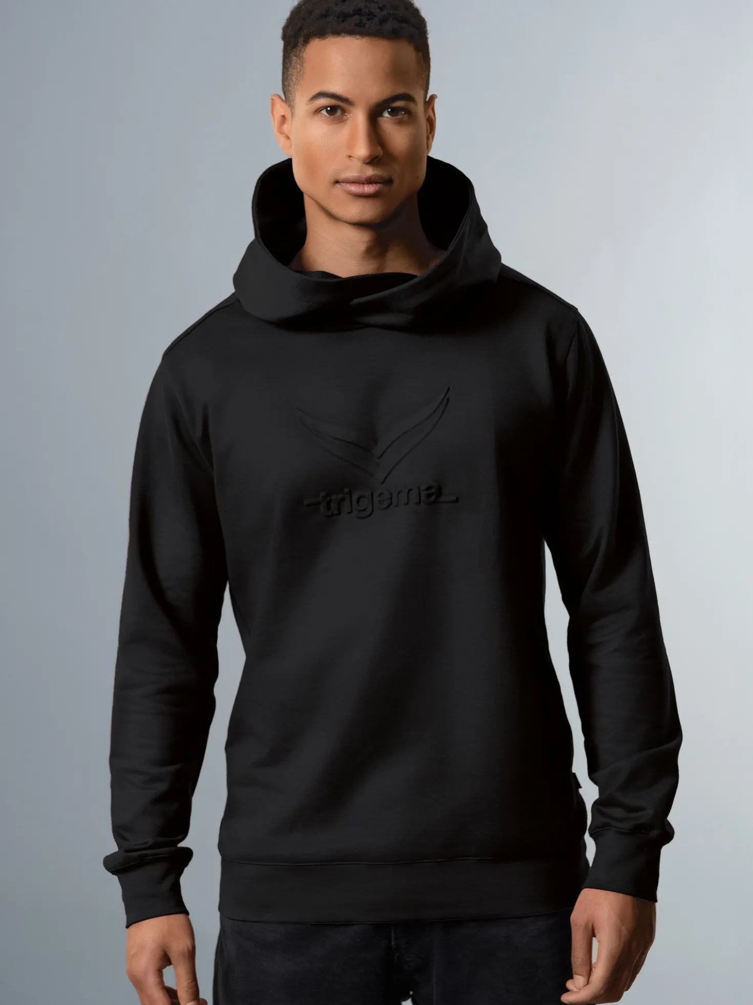 Kapuzenpullover mit großem 3D-Motiv Schwarz