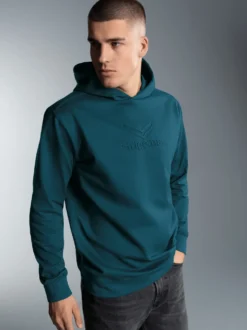 Kapuzenpullover mit großem 3D-Motiv Petrol