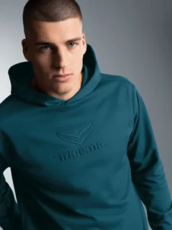 Kapuzenpullover mit großem 3D-Motiv Petrol