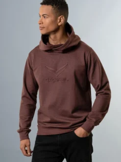 Kapuzenpullover mit großem 3D-Motiv Kastanie
