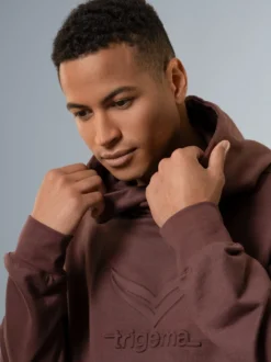 Kapuzenpullover mit großem 3D-Motiv Kastanie