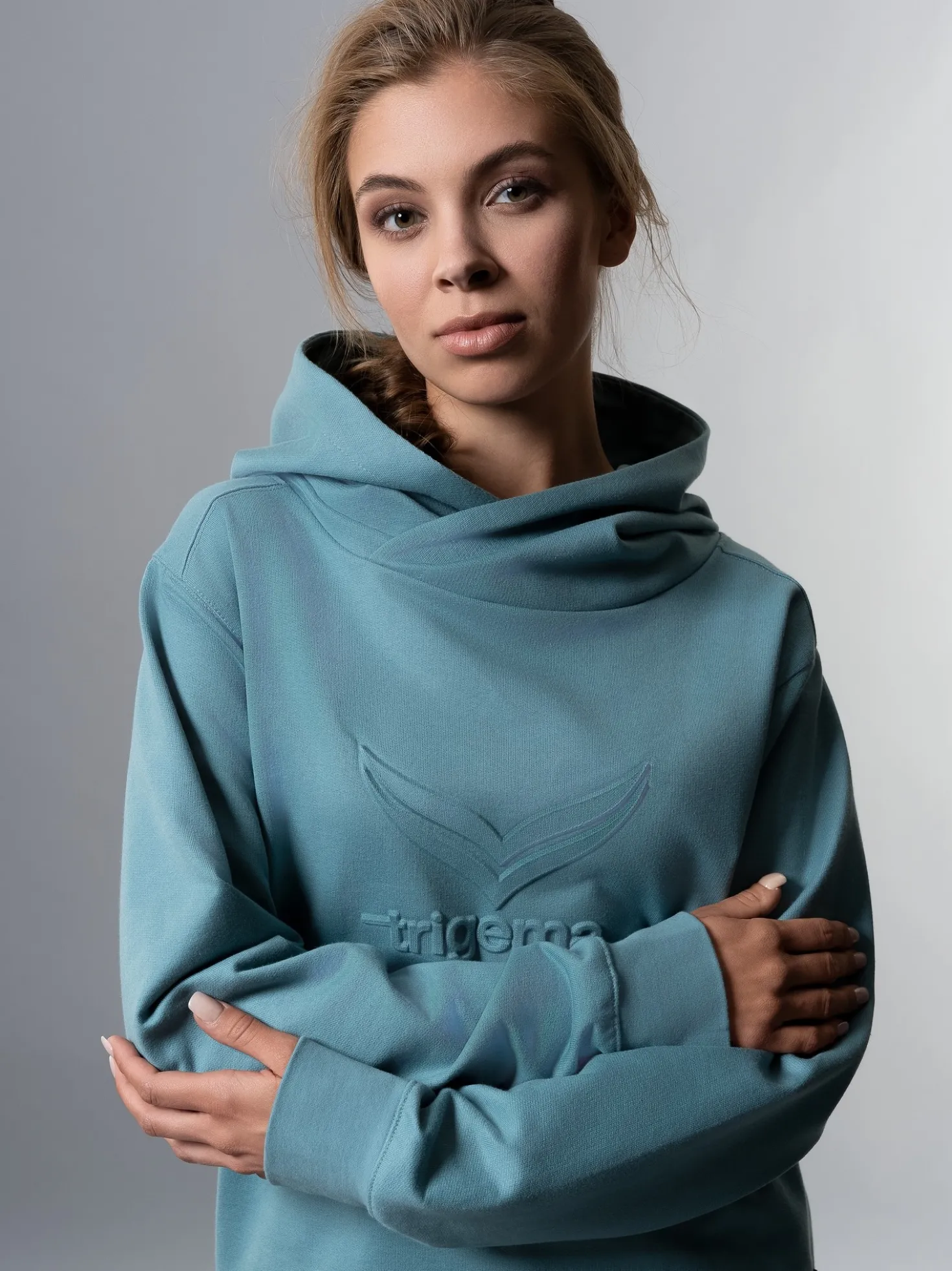 Kapuzenpullover mit großem 3D-Motiv Seegras