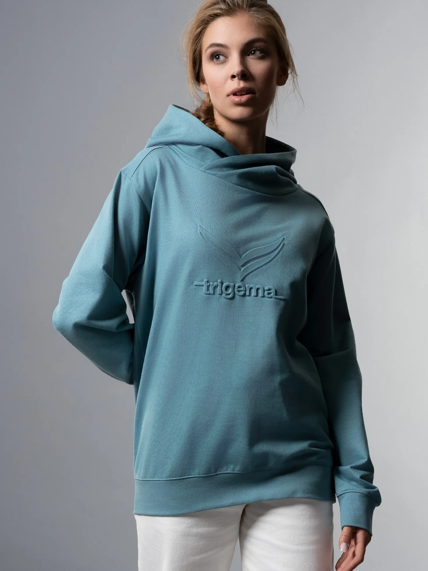 Kapuzenpullover mit großem 3D-Motiv Seegras
