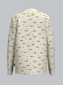 Kinder Langarmshirt mit Dackel Print Natur