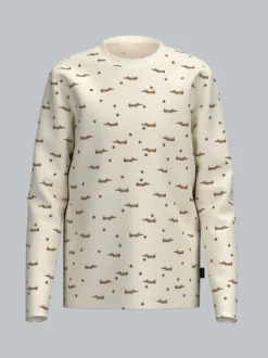 Kinder Langarmshirt mit Dackel Print Natur