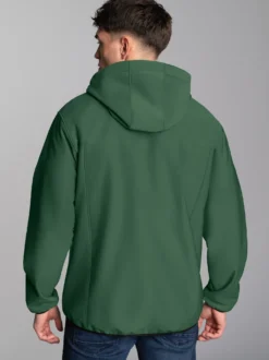 Klassische Softshell–Kapuzenjacke Efeu