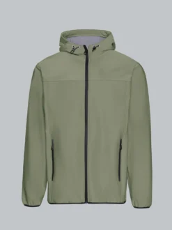 Klassische Softshell–Kapuzenjacke Salbei