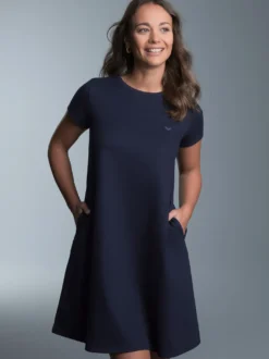 Kleid in Piqué-Qualität Navy