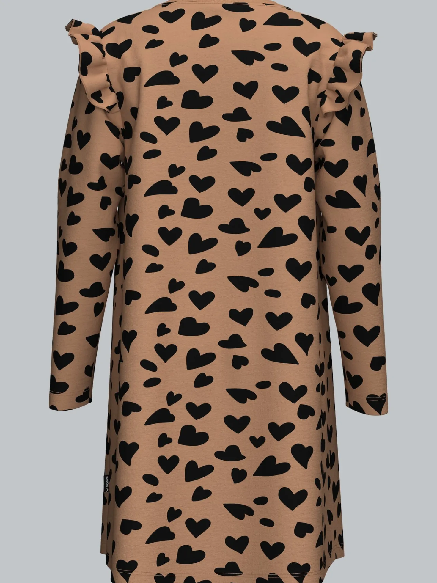 Kleid mit Rüschen und Herzmotiv Haselnuss