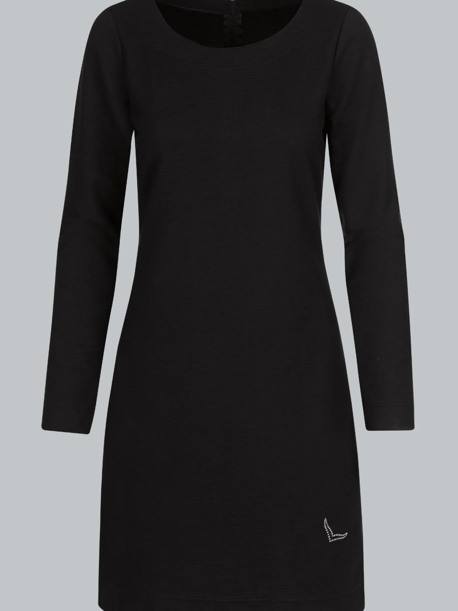 Knielanges Kleid mit langen Ärmeln Schwarz