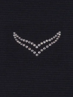Knielanges Kleid mit langen Ärmeln Schwarz