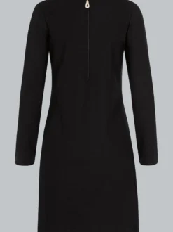 Knielanges Kleid mit langen Ärmeln Schwarz