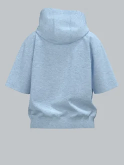 Kurzarm Hoodie Iceblue-melange