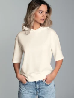 Kurzarm Hoodie Natur