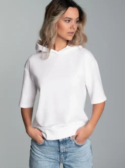 Kurzarm Hoodie Weiss