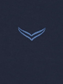Langarm Polo aus Sweat-Qualität Navy