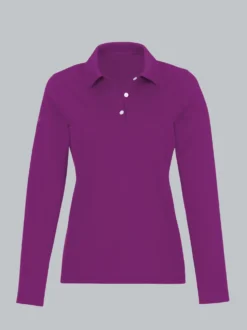 Langarm Poloshirt Brombeer