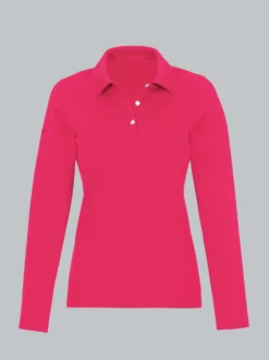 Langarm Poloshirt Koralle