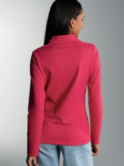 Langarm Poloshirt Koralle