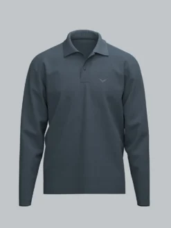 Langarm Poloshirt mit Armbündchen Anthrazit