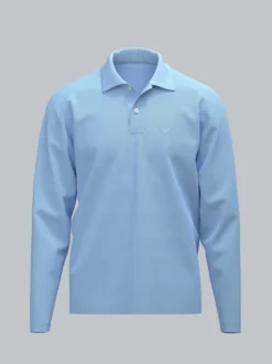 Langarm Poloshirt mit Armbündchen Horizont