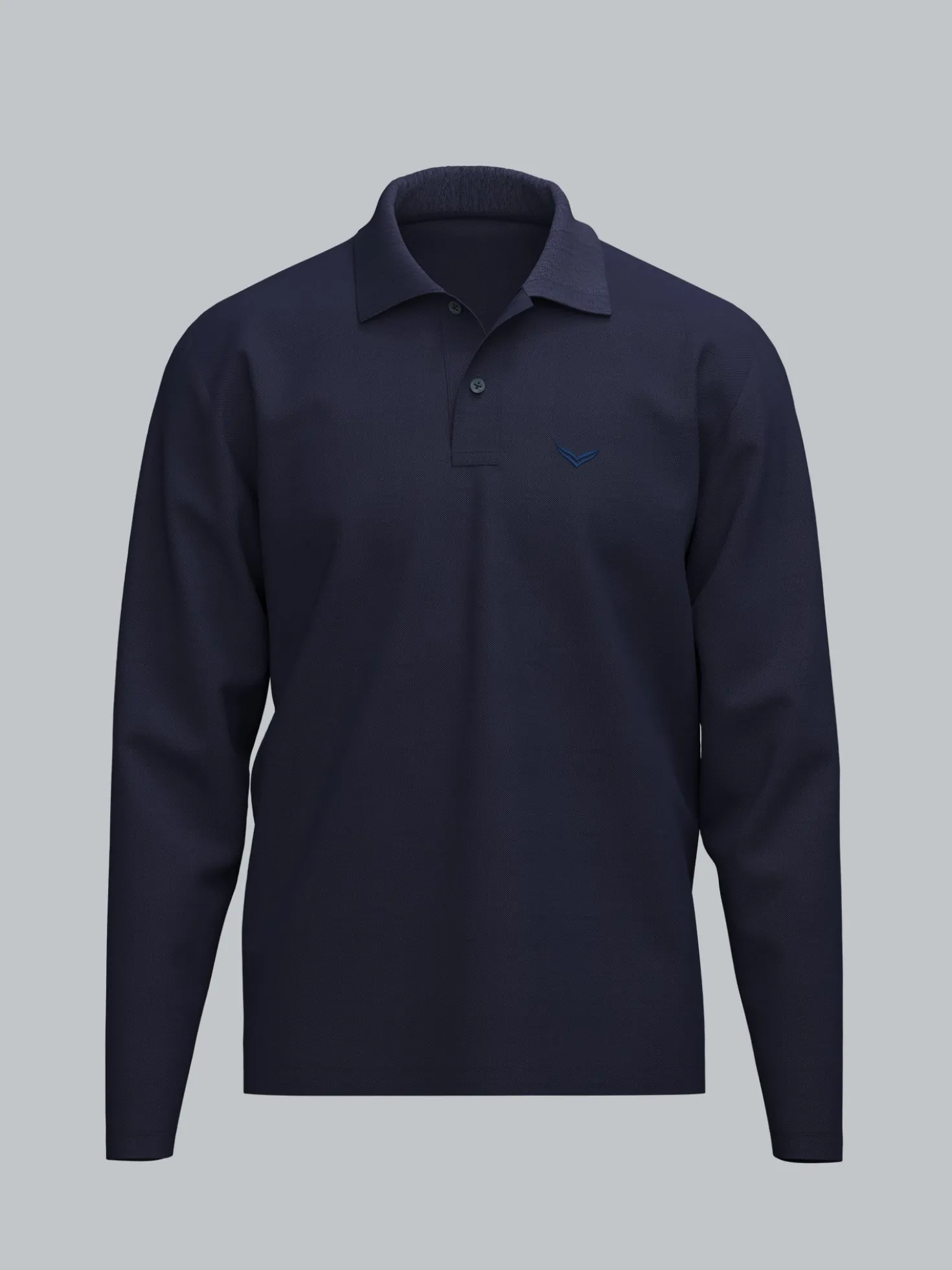 Langarm Poloshirt mit Armbündchen Navy