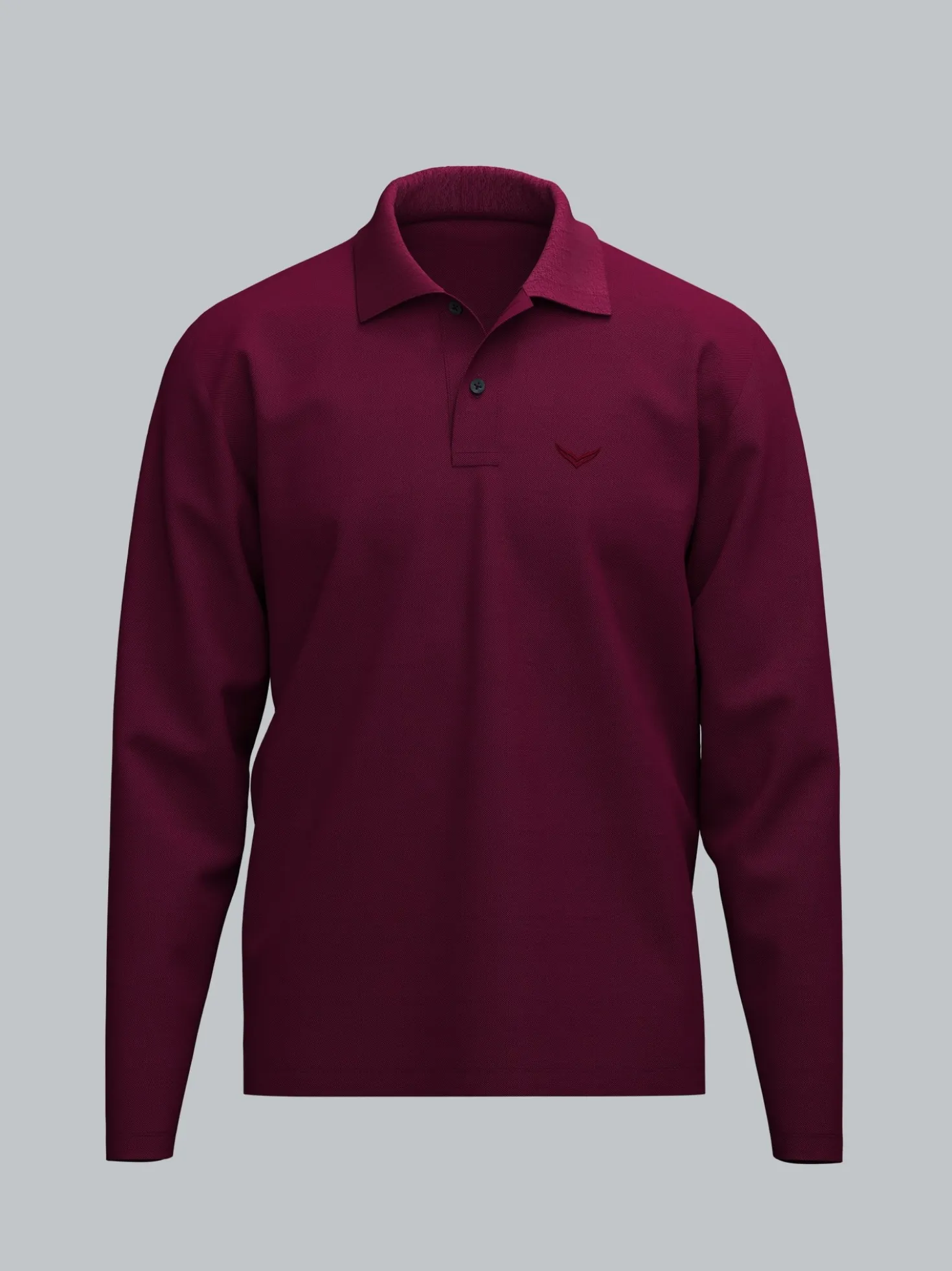 Langarm Poloshirt mit Armbündchen Sangria