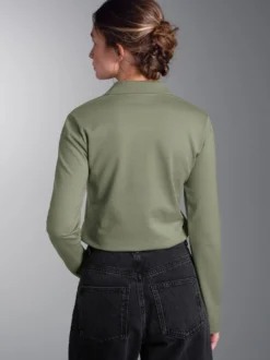 Langarm Poloshirt Salbei