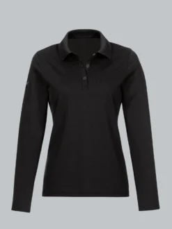 Langarm Poloshirt Schwarz