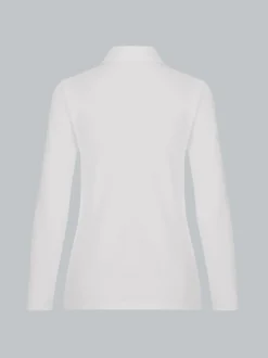 Langarm Poloshirt Weiss