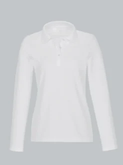 Langarm Poloshirt Weiss