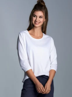Langarmshirs aus Biobaumwolle Weiss