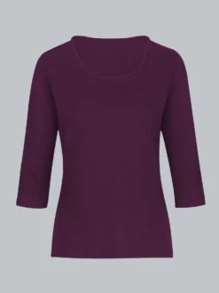 Langarmshirs aus Biobaumwolle Aubergine
