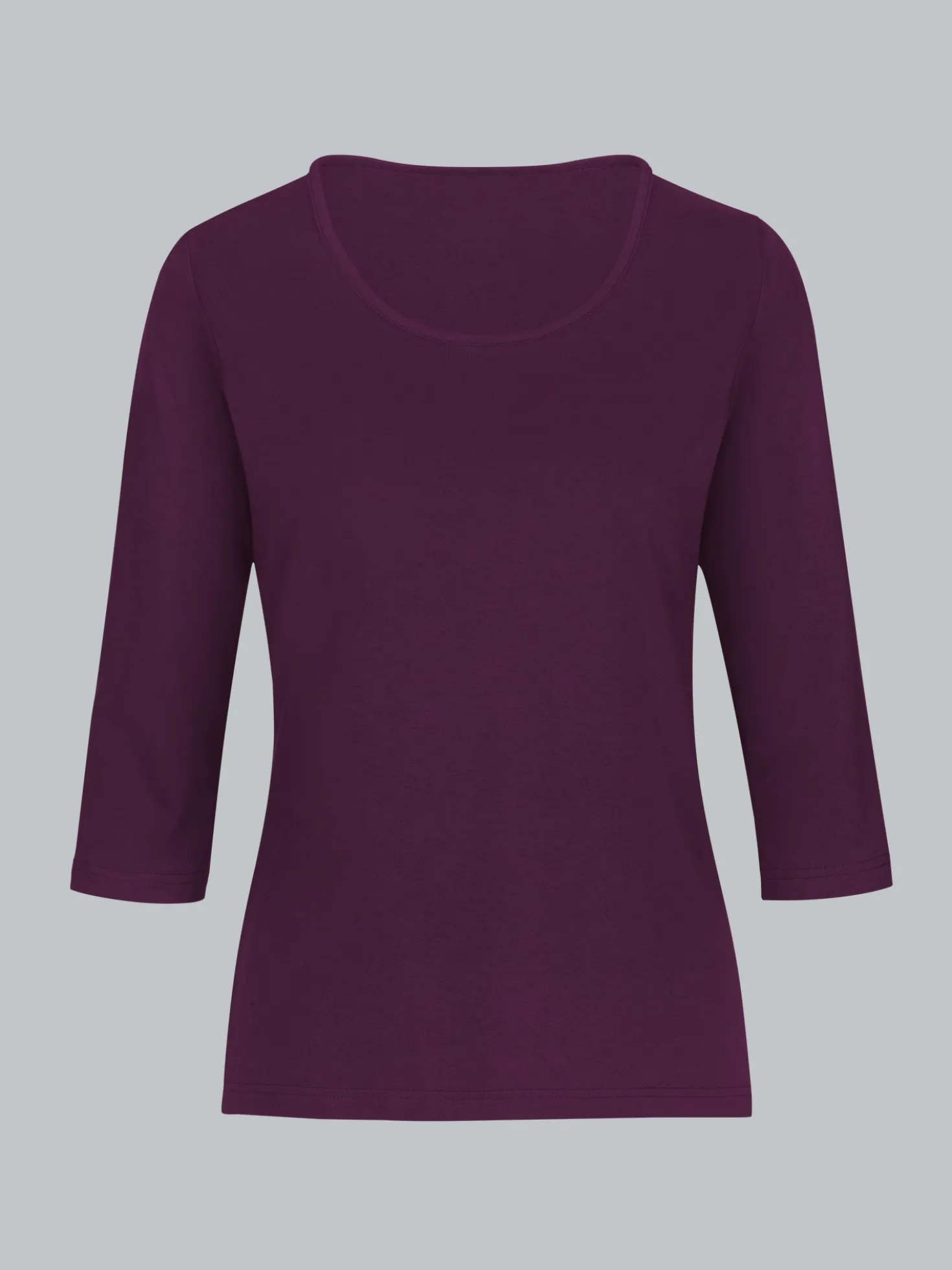 Langarmshirs aus Biobaumwolle Aubergine