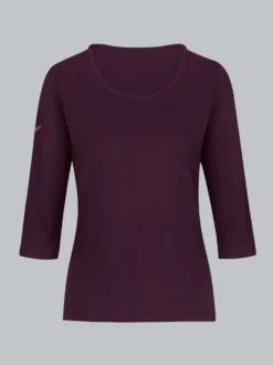 Langarmshirs aus Biobaumwolle Aubergine-C2C